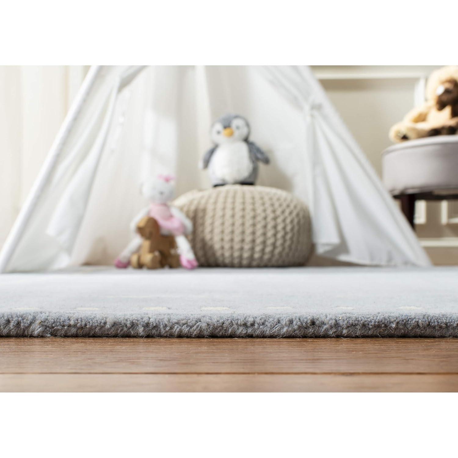 Bella BEL151 Hand Tufted Area Rug - Light Blue/Ivory - 5'x5' - Safavieh.