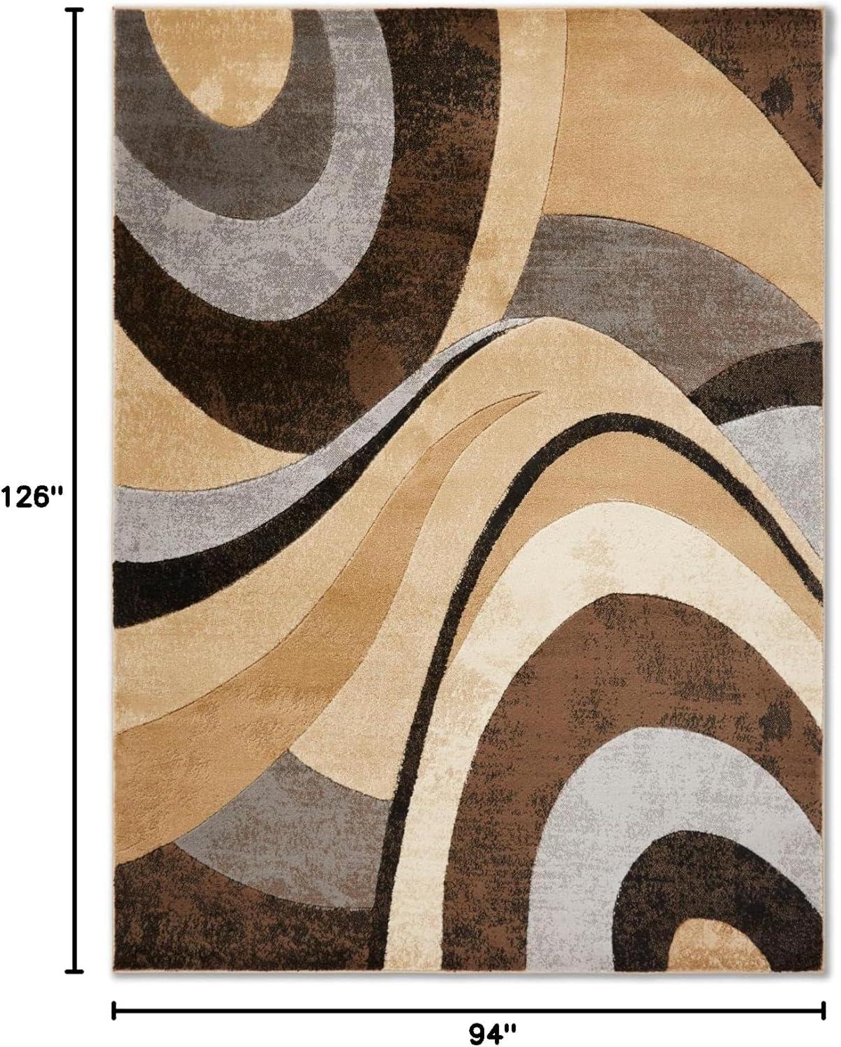 Home Dynamix Slade Contemporary Abstract Area Rug, Brown/Grey, 7'10"x10'6"
