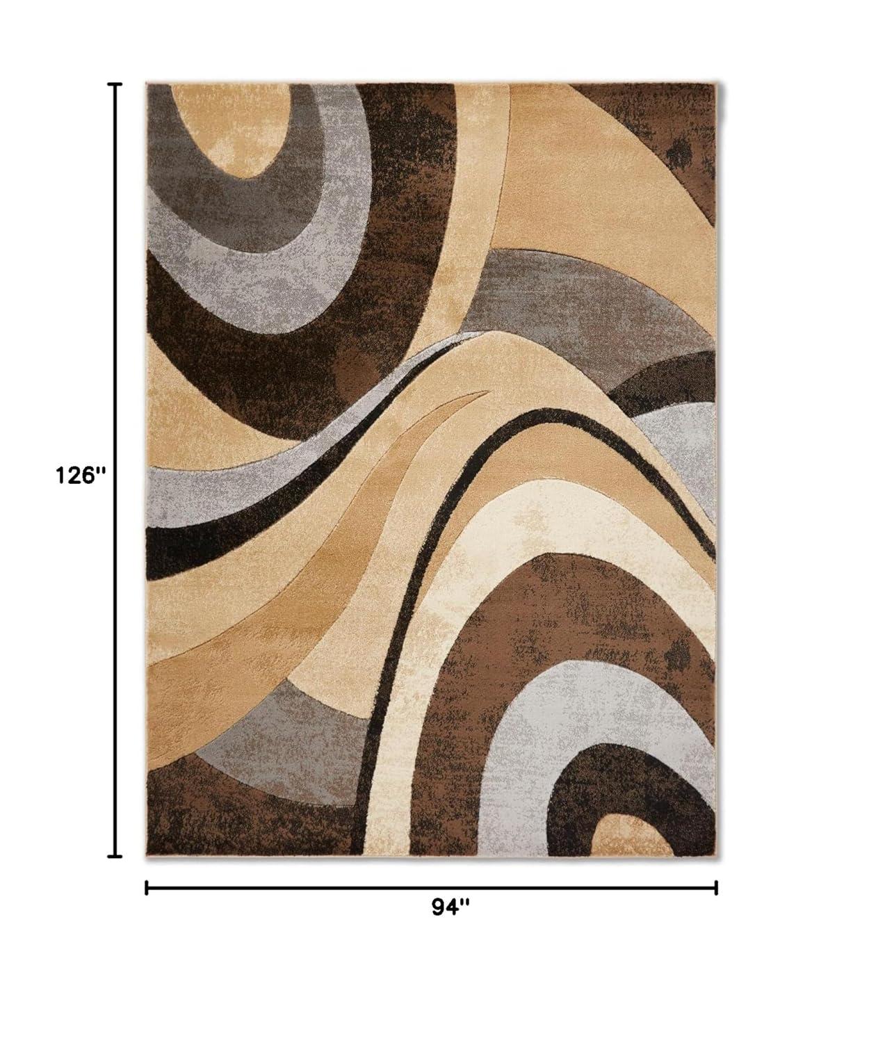 Home Dynamix Slade Contemporary Abstract Area Rug, Brown/Grey, 7'10"x10'6"