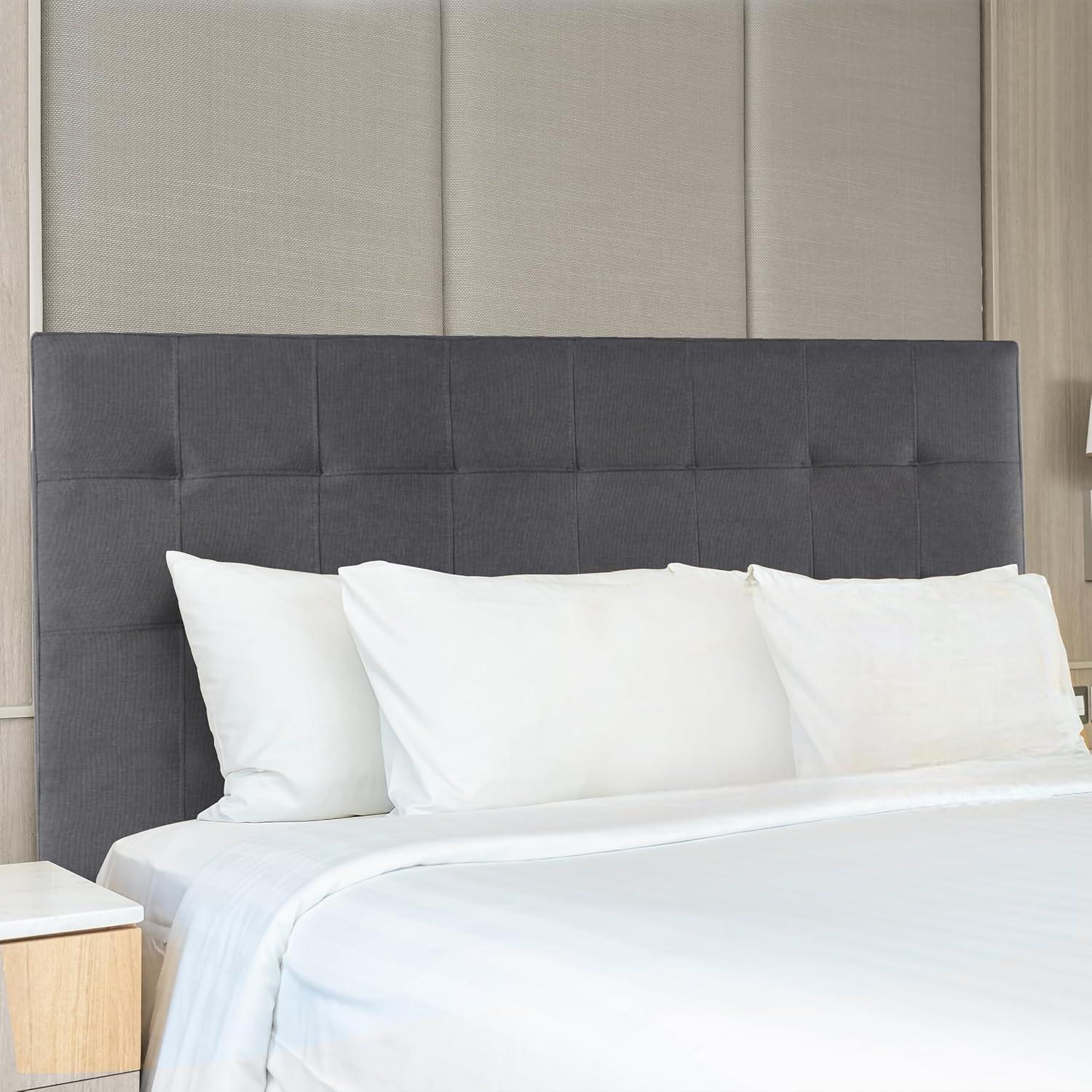 Jessenia Headboards for Full Size Bed, Upholstered Tufted Bed Headboard, 12 Adjustable Positions Full Headboard Only, Wall Mounted Headboard, Bed Backboard Linen Fabric Head Board - Light Gray