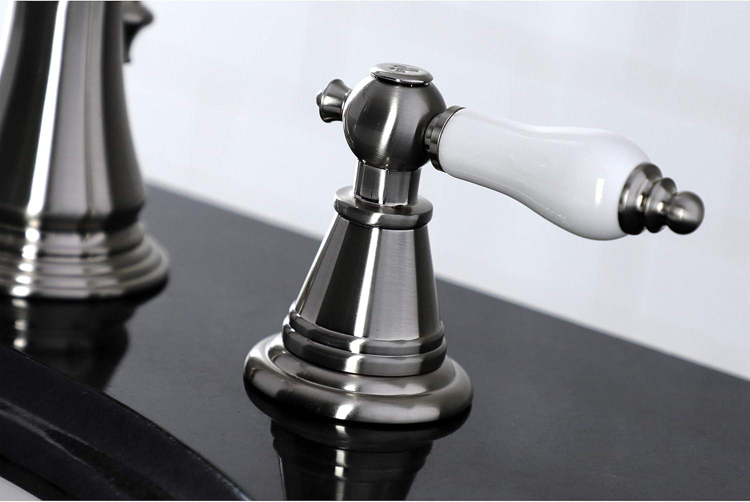 Kingston Brass English Classic Two-Handle 3-Hole Deck Mount Widespread Bathroom Faucet with Pop-Up Drain