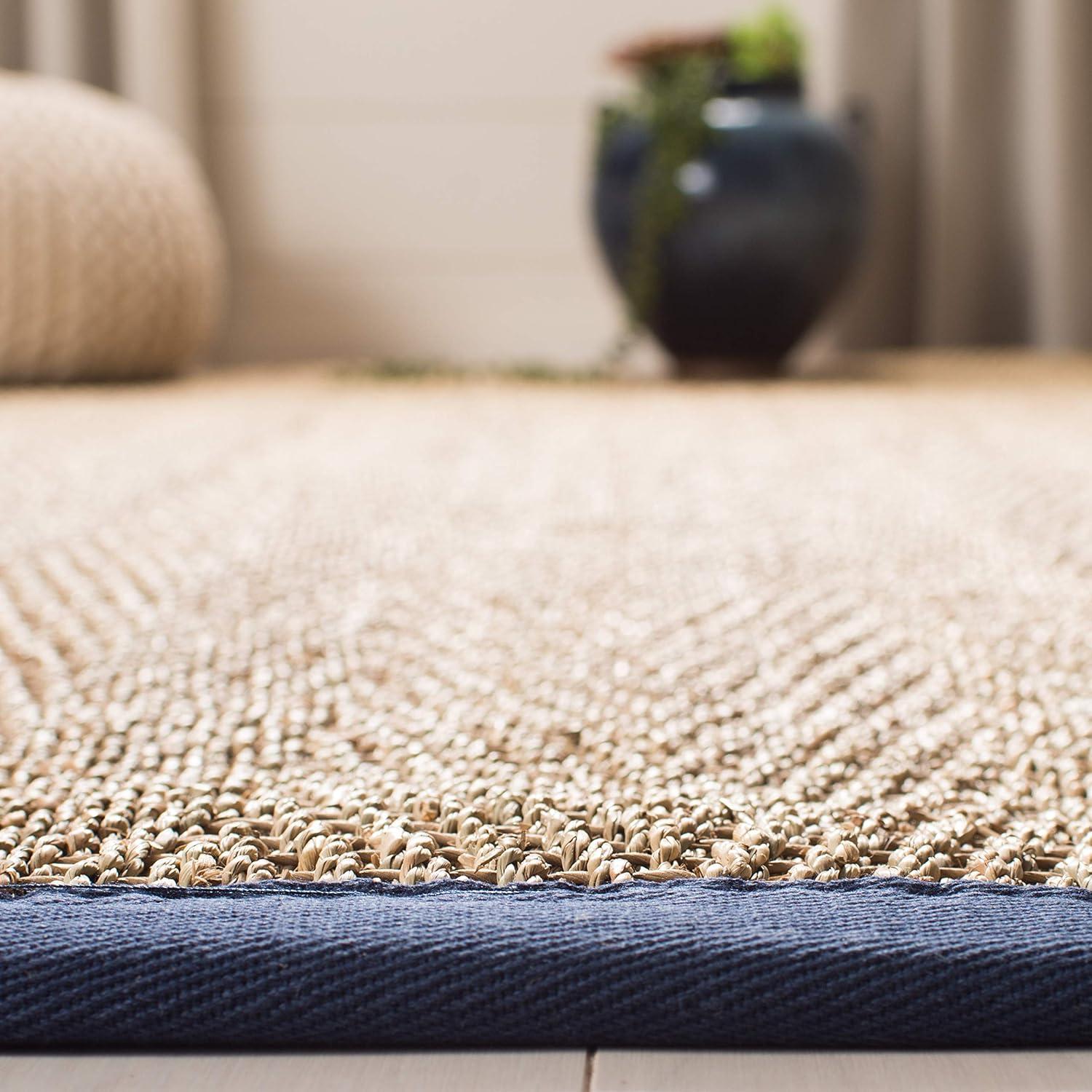 Natural Fiber NF115 Power Loomed Indoor Area Rug - Natural/Blue - 5'x8' - Safavieh.