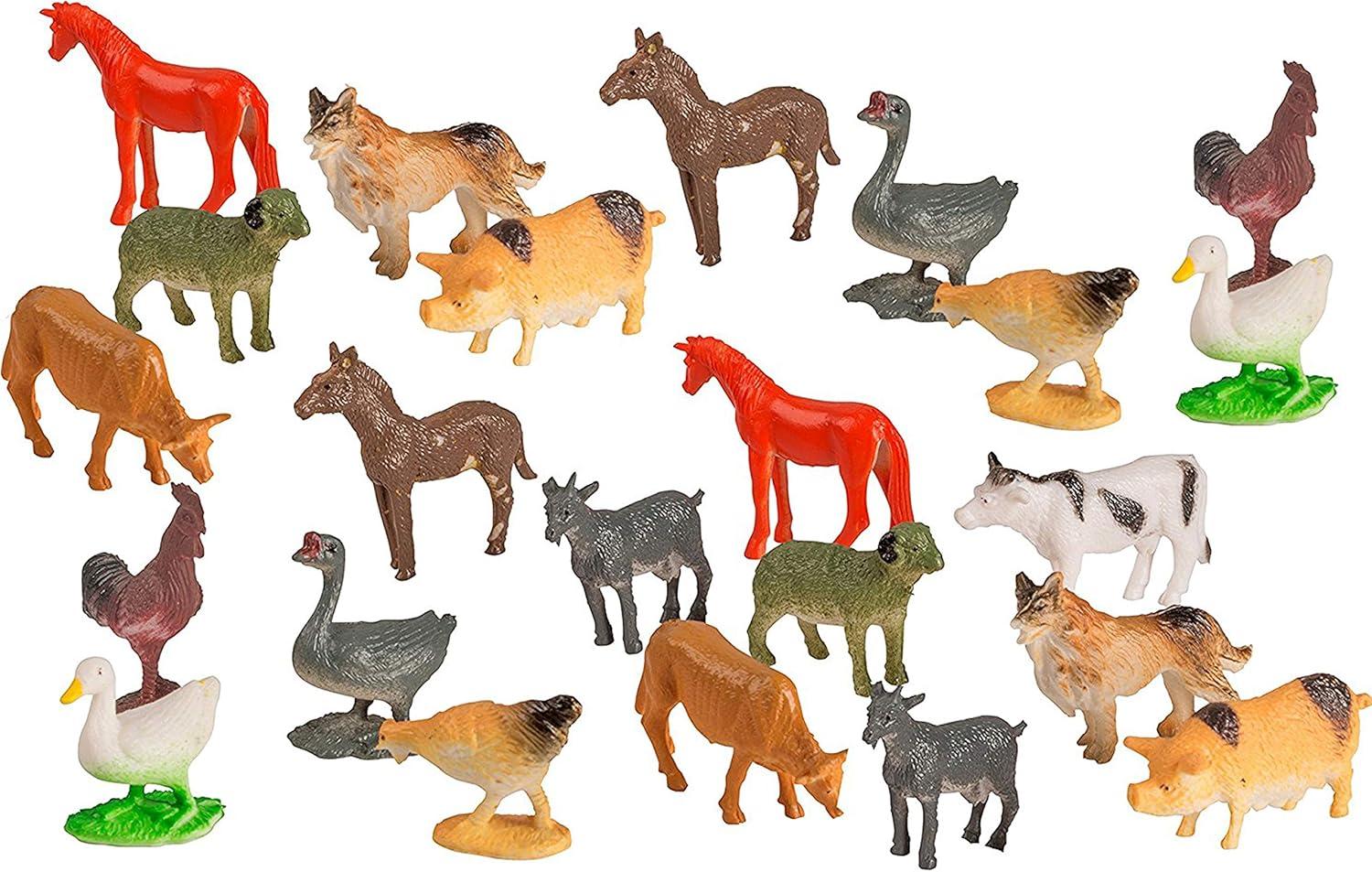 100 Piece Mini Educational Farm Animal Toy Set