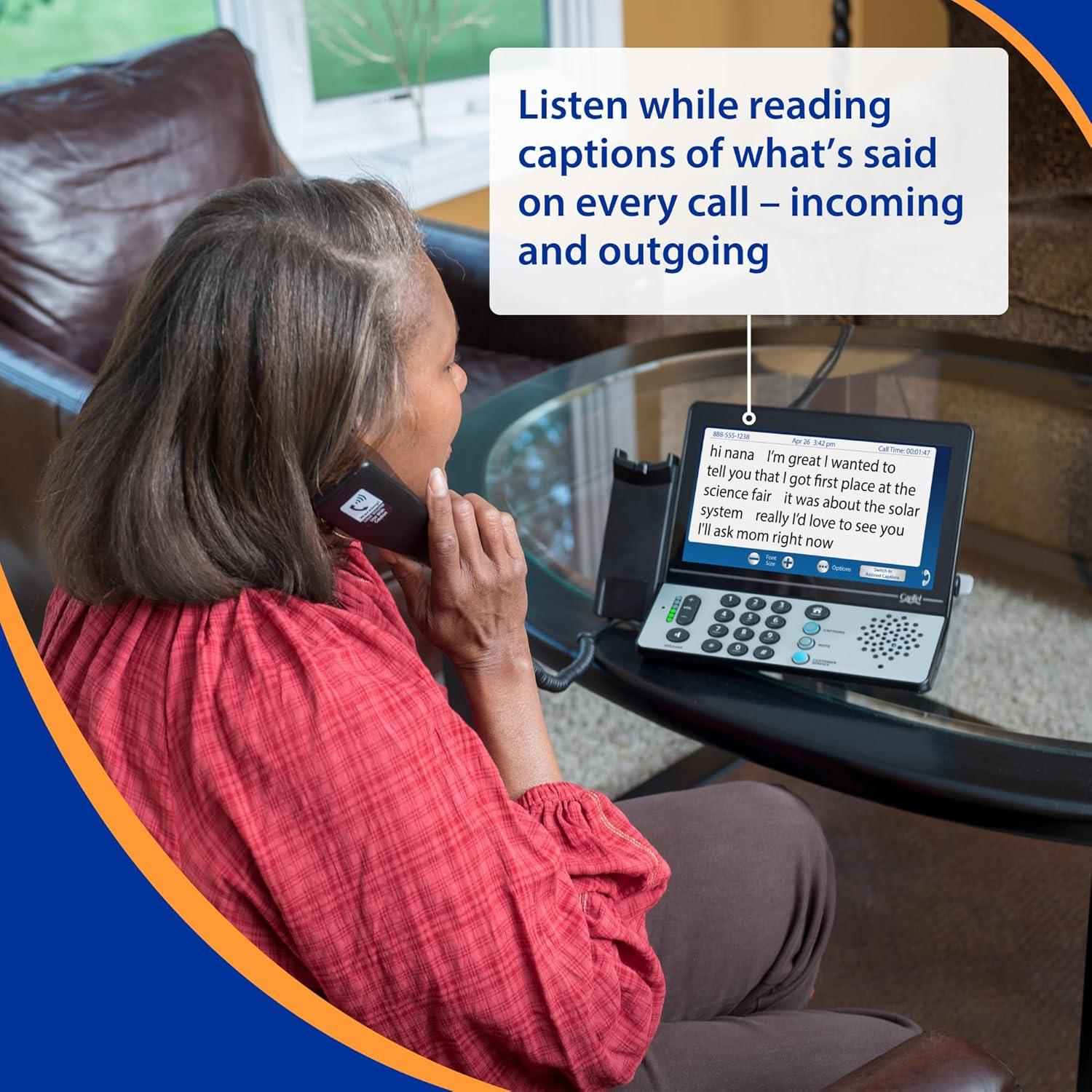 Hamilton CapTel 2400i Captioned Telephone Large Touch-Screen Captioned Telephone with 40dB Amplification