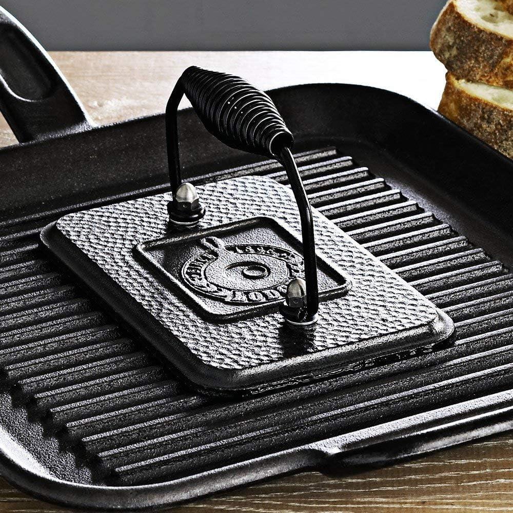 Lodge Cast Iron 6.75 In. x 4.5 In. Grill Press, Black