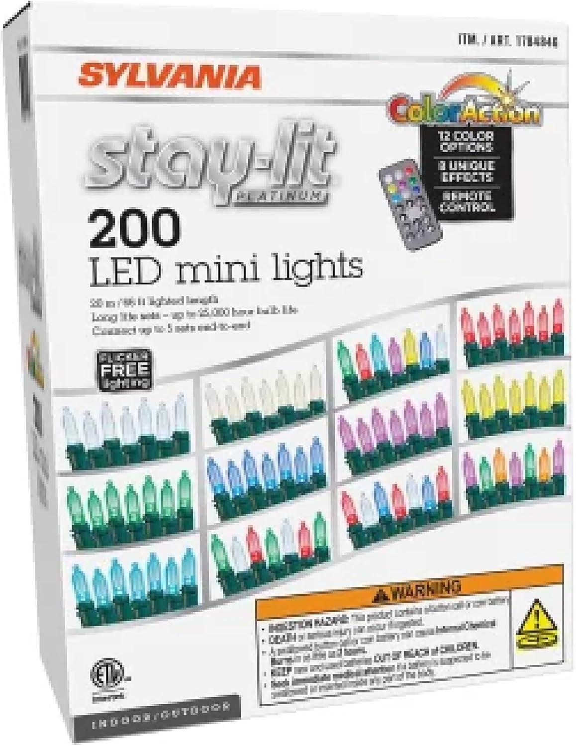 Sylvania Stay-Lit Platinum 200 LED Multi-Color Christmas String Lights