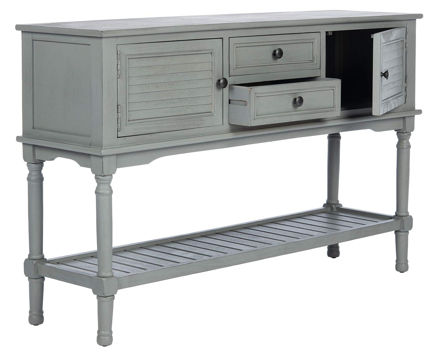 Tate 2 Drawer 2 Door Console Table - Distressed Grey - Safavieh