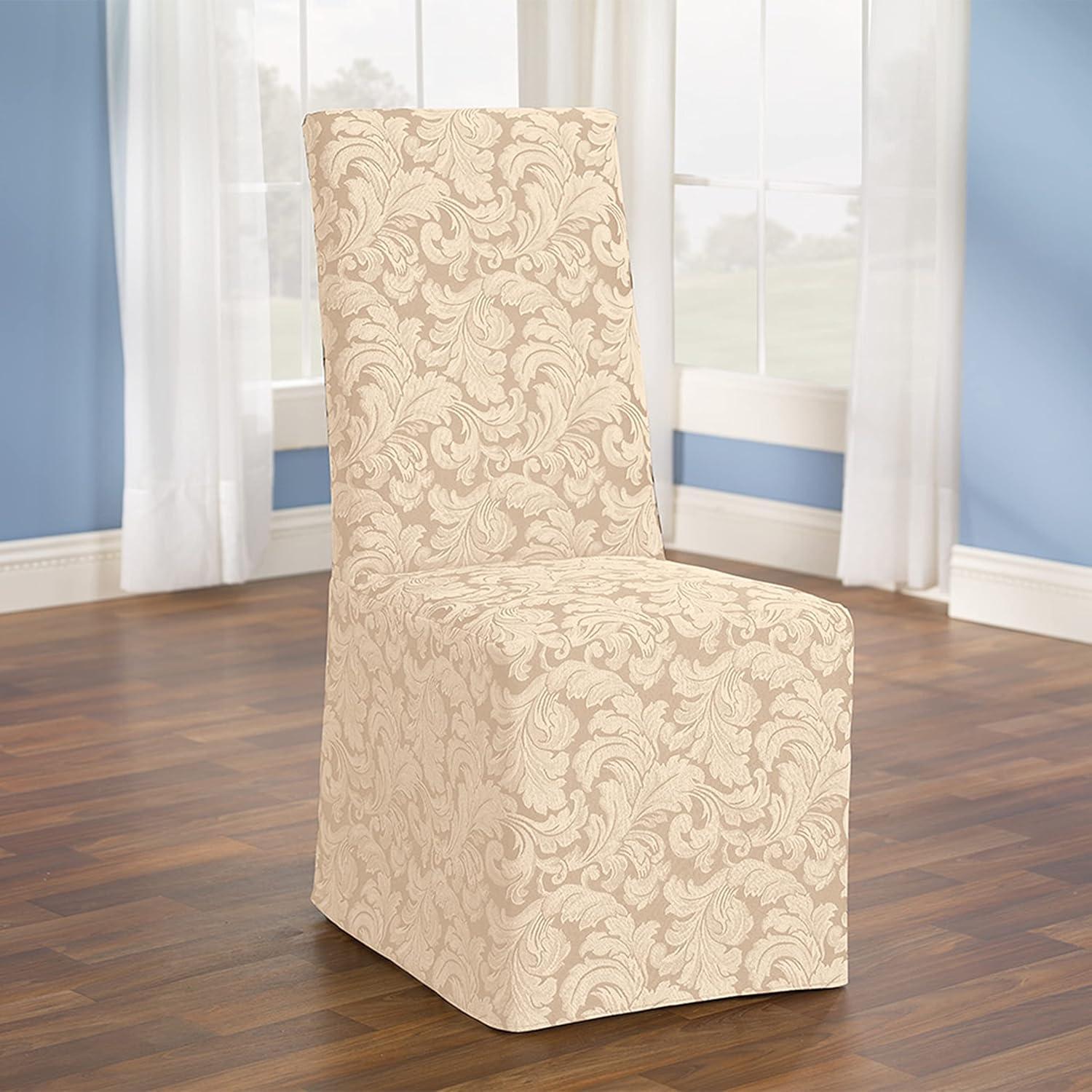 Scroll Classic Box Cushion Dining Chair Slipcover