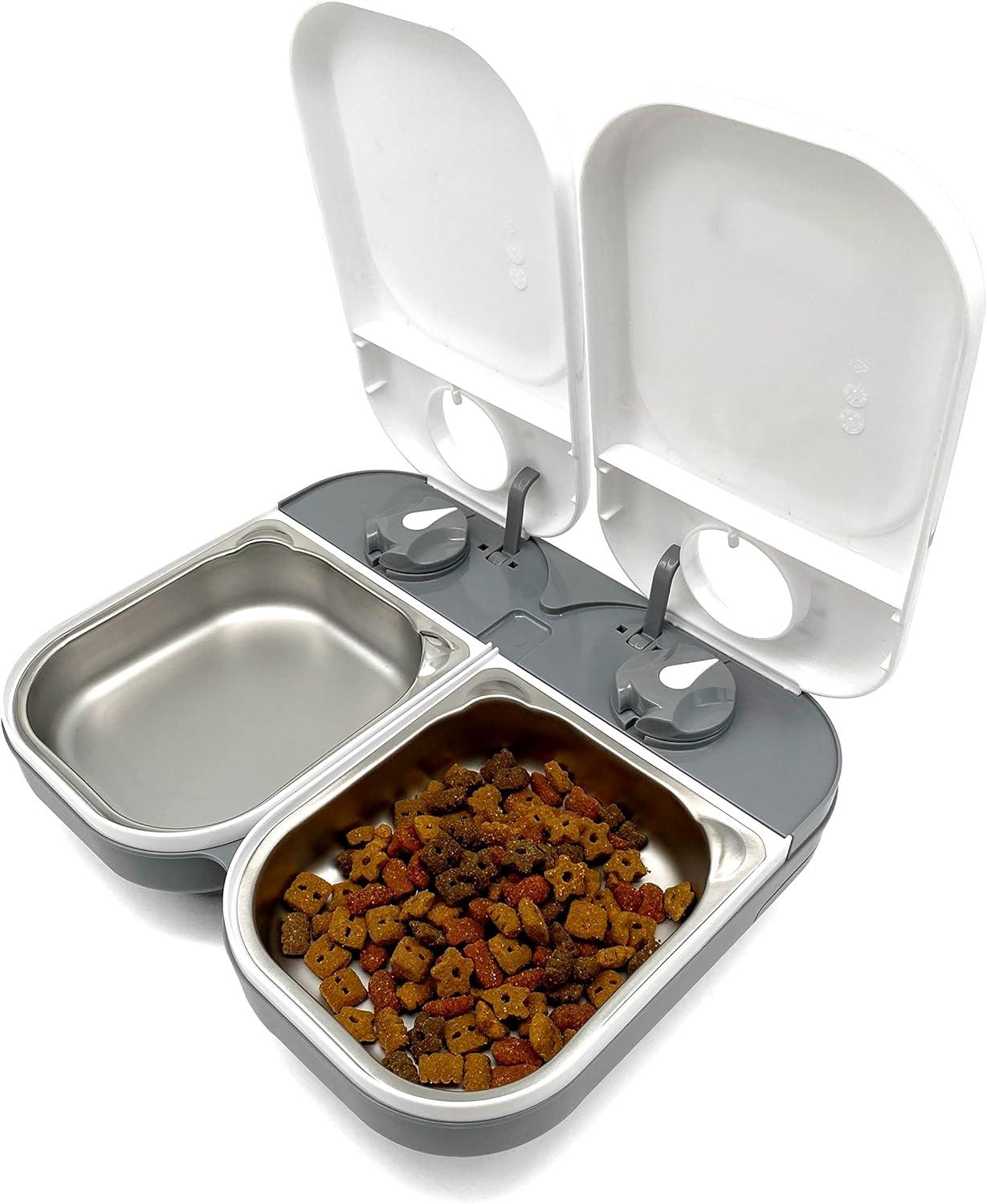 Two-Meal Programmable Pet Feeder with Stainless Steel Bowls