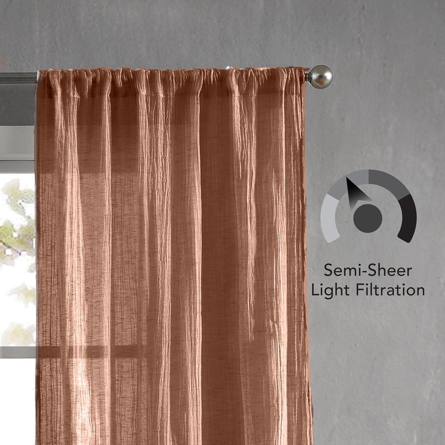 Solid Semi-Sheer Curtain Panels (Set of 2)