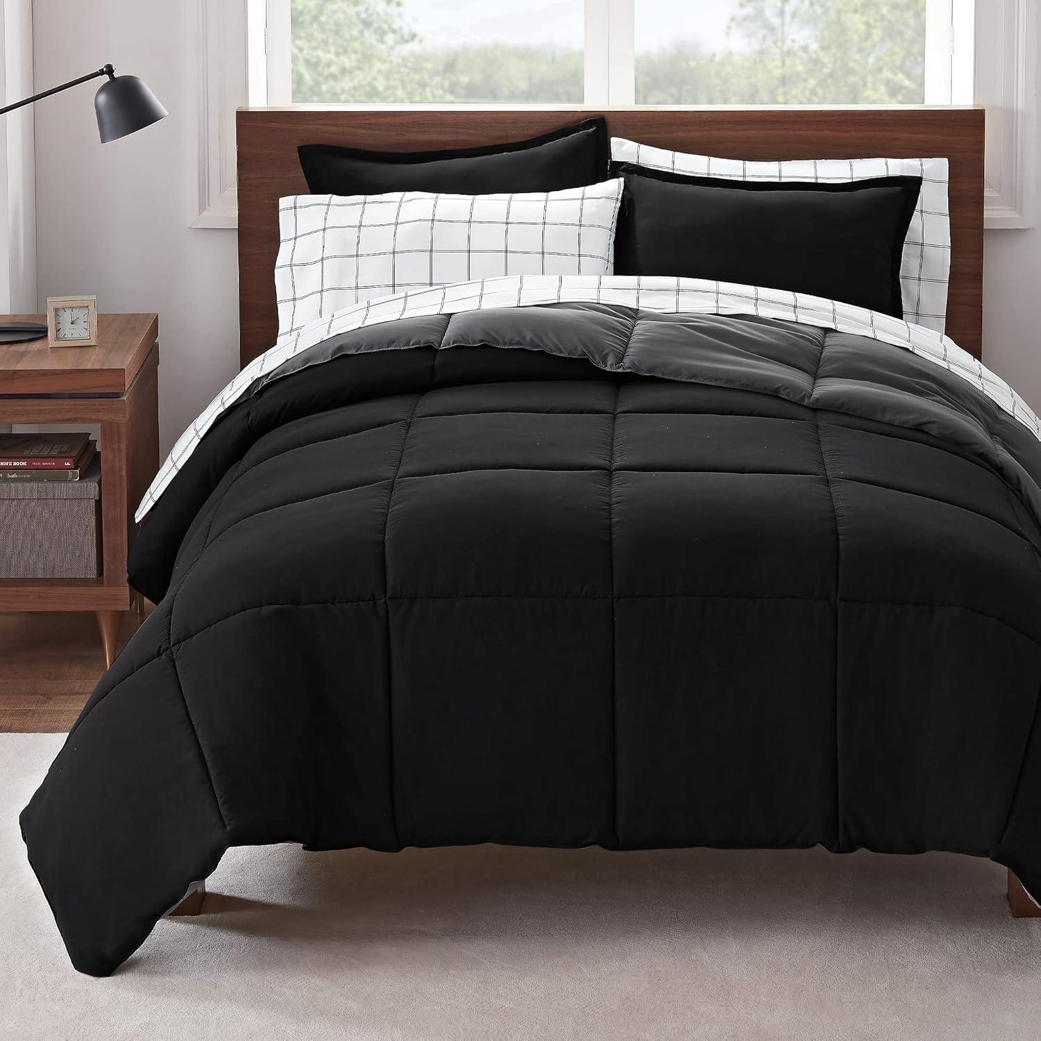 Serta Simply Clean Microfiber Reversible 7 Piece Comforter Set