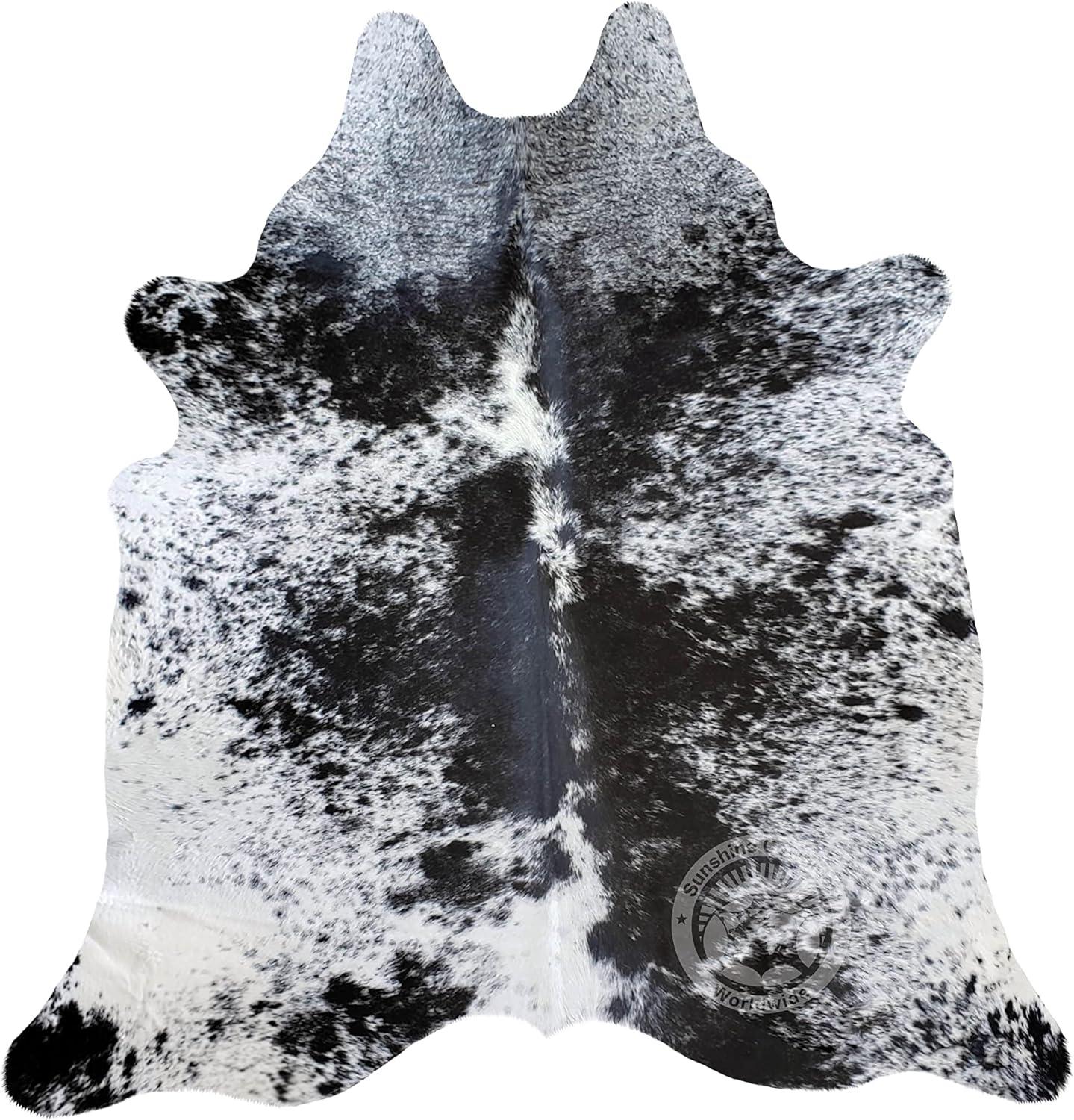 Salt and Pepper Black and White Cowhide Rug 6ft x 7ft 180cm x 210cm