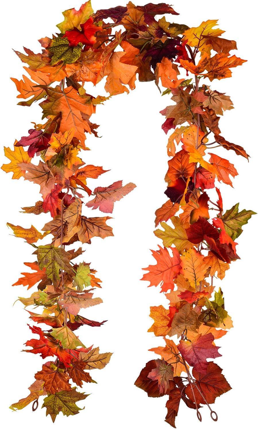 Mixed Color 11.8ft Artificial Fall Maple Leaf Garland