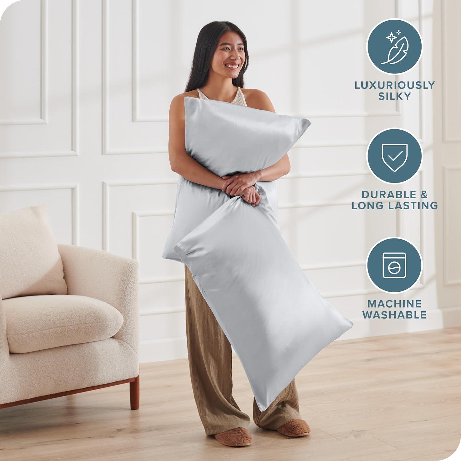 Bare Home 100% Mulberry Silk Pillowcase Envelope Closure