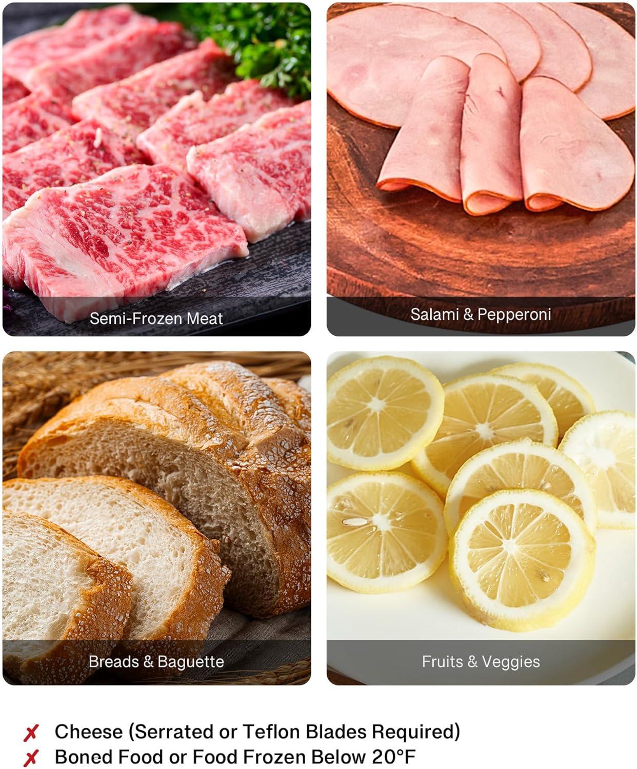 Wilprep Commercial Meat Slicer for Home 150W Electric Deli Food Slicer with 10" Blade