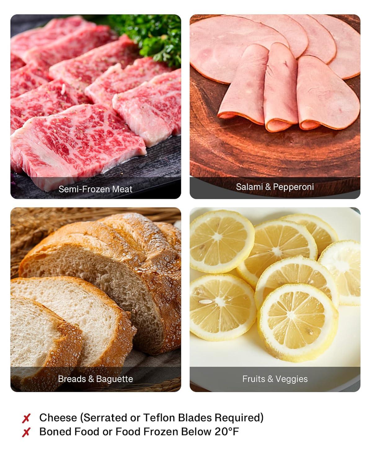 Wilprep Commercial Meat Slicer for Home 150W Electric Deli Food Slicer with 10" Blade