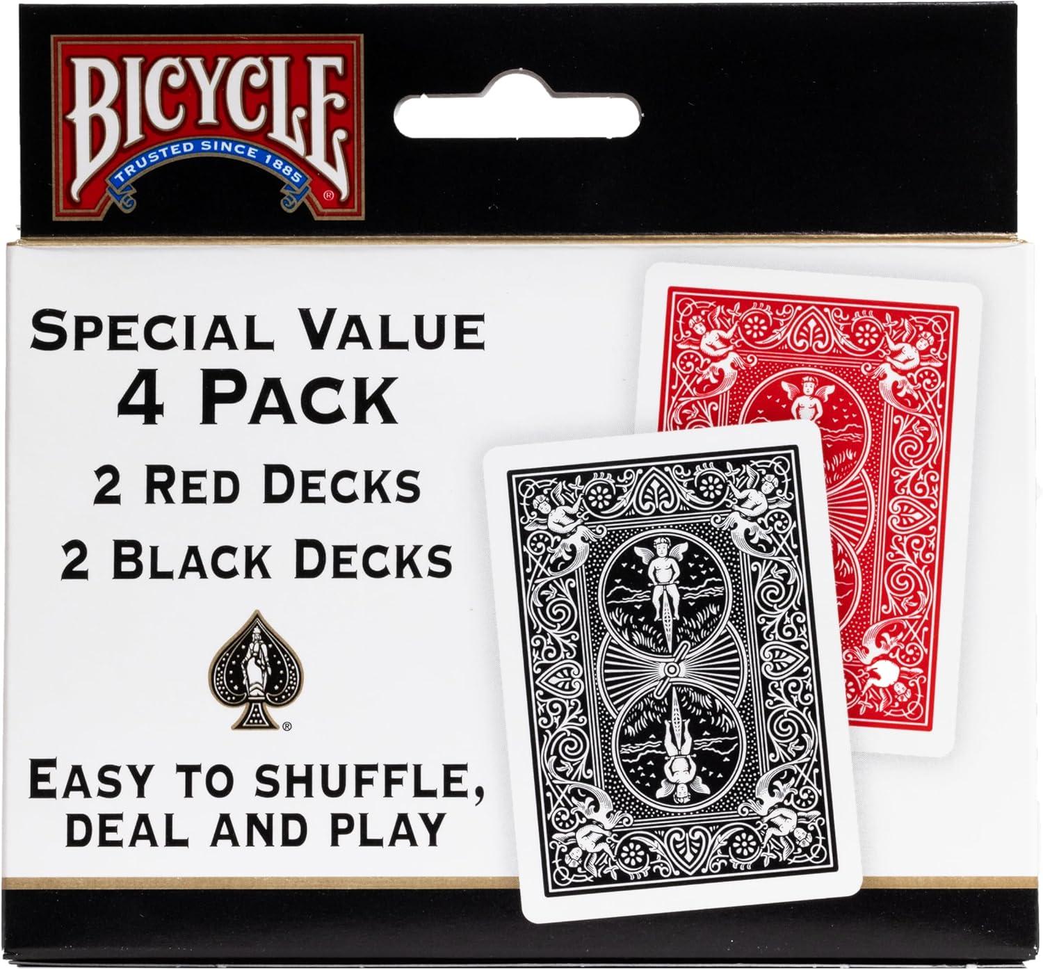 Bicycle Playing Card Deck, 4-Pack