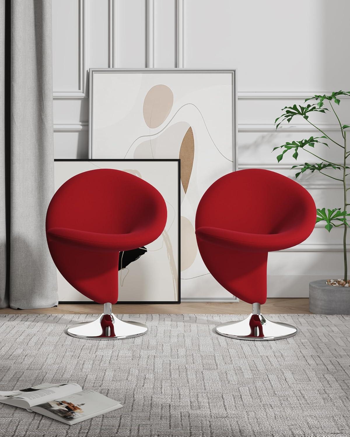 Curl Upholstered Swivel Accent Chair