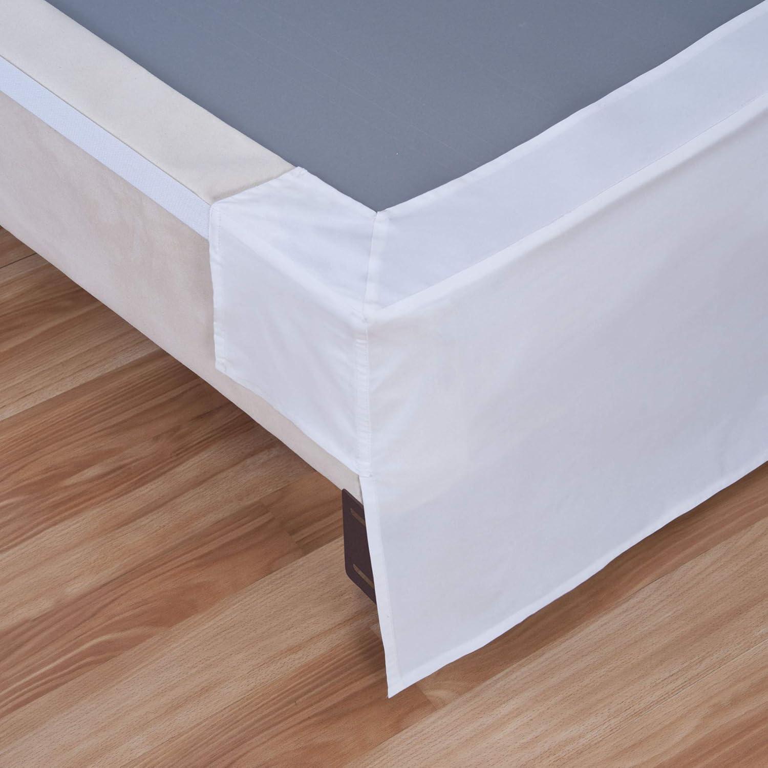 Bed Maker's Wrap-Around Hassle Free, Never Lift Your Mattress Tailored Bed Skirt, White, King