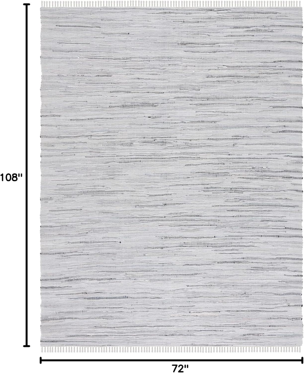 Rag Rug RAR121 Hand Woven Indoor Area Rug - 6'x9' - Grey - Safavieh