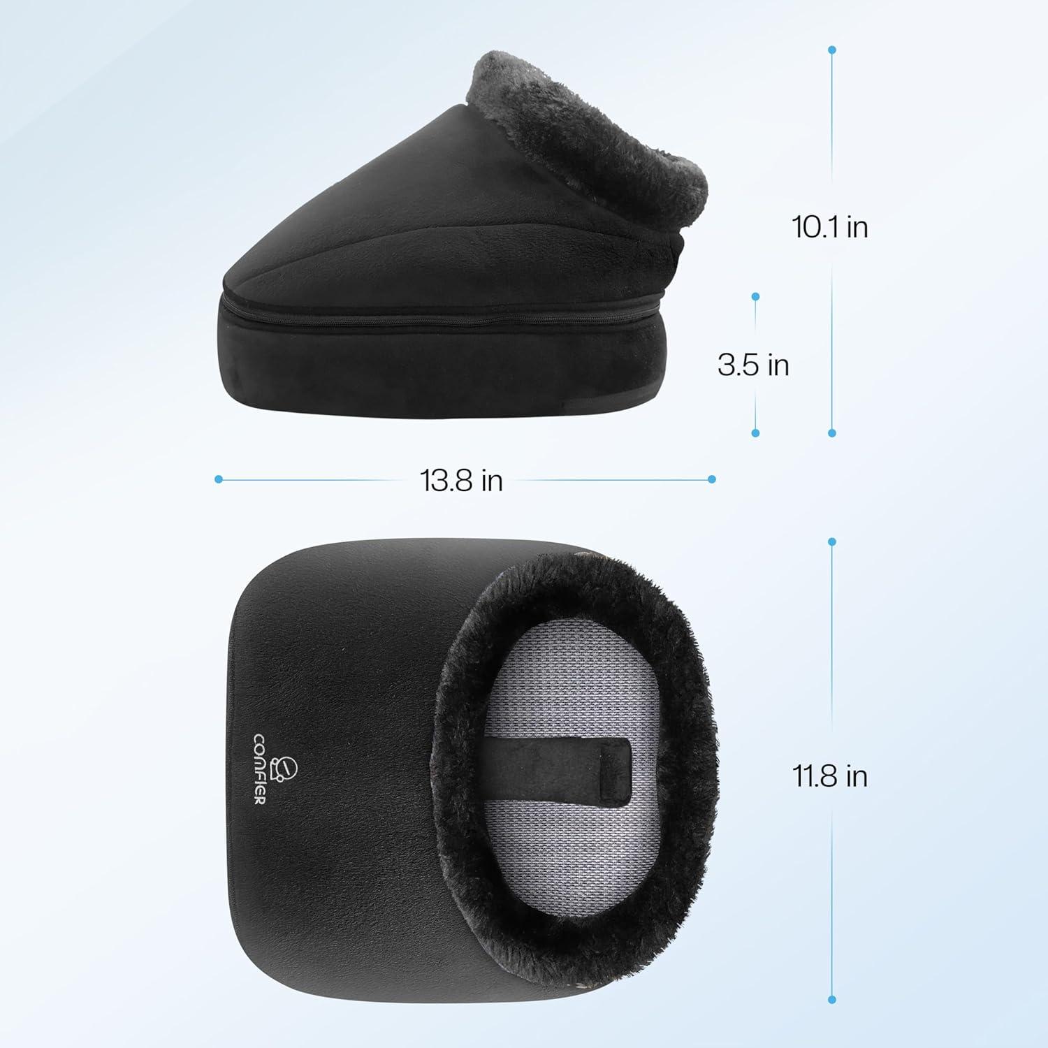 COMFIER Foot Warmer Massager,Gifts for Women,Men,Shiatsu Foot Massager with Heat, Electric Heating Pad for Back Feet,Back Massager for Pain Relief(Black)