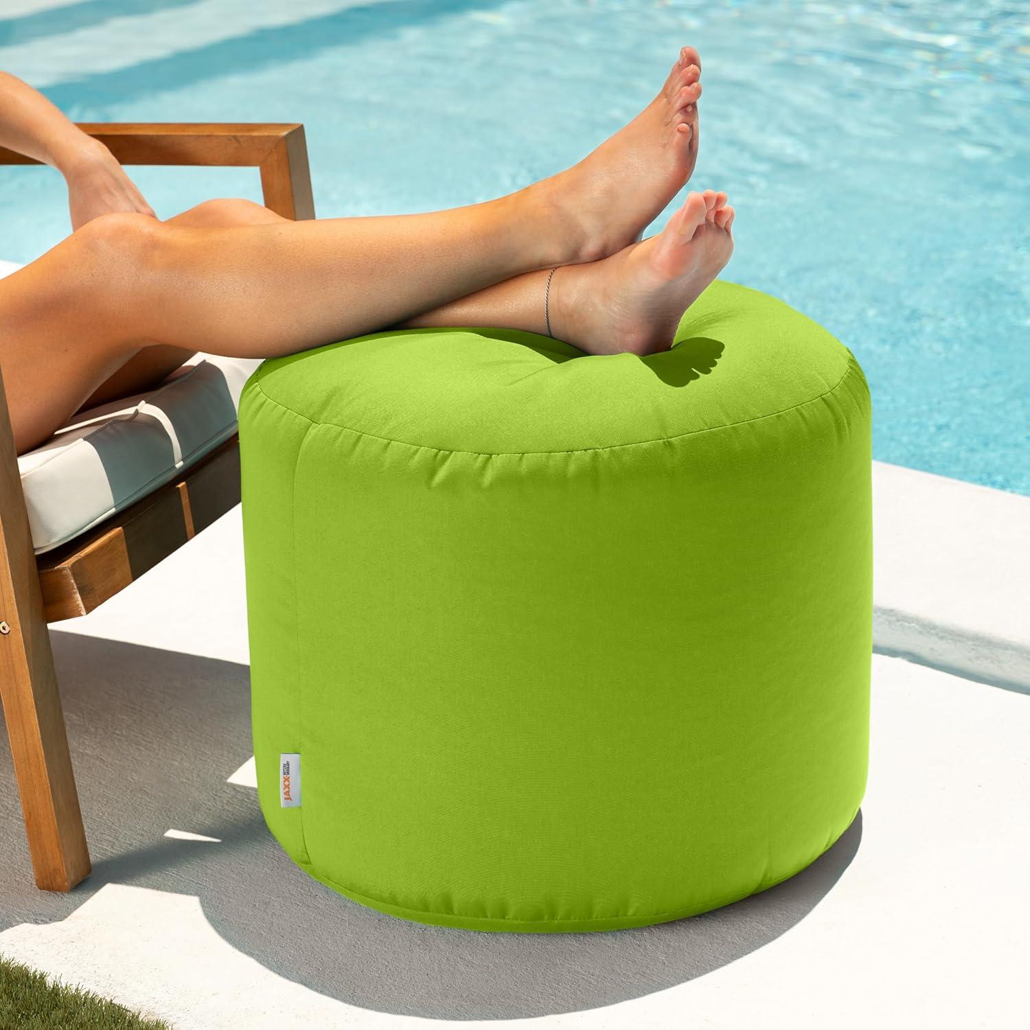 Jaxx Spring Indoor / Outdoor Bean Bag Pouf Ottoman, Lime