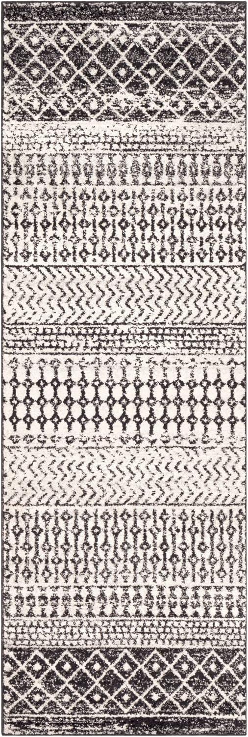 Livabliss Chester Boho Moroccan Runner Area Rug,2'7" x 7'6",Black