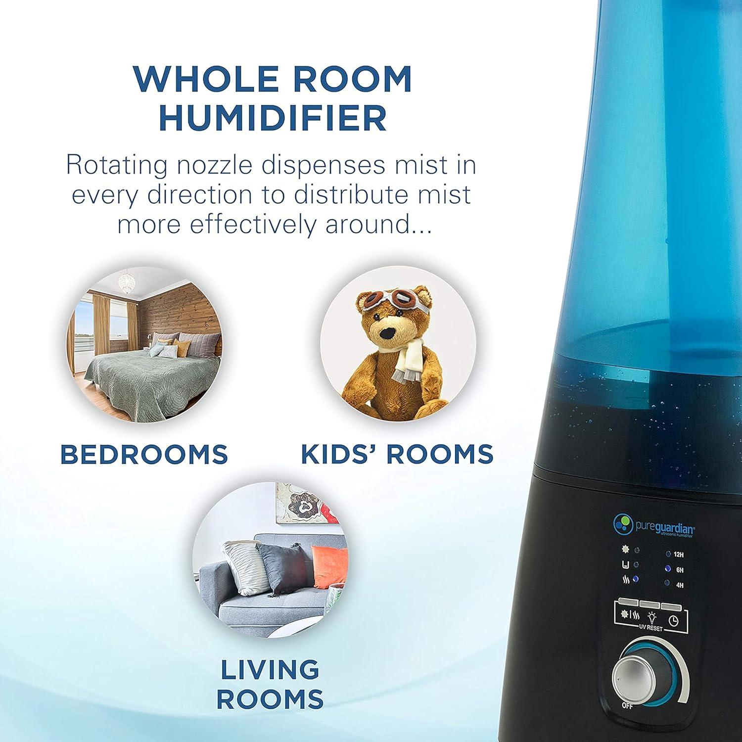 Guardian Technologies Guardian Technologies 2 Gallons Dual Mist Ultrasonic Tabletop Humidifier for 380 Cubic Feet