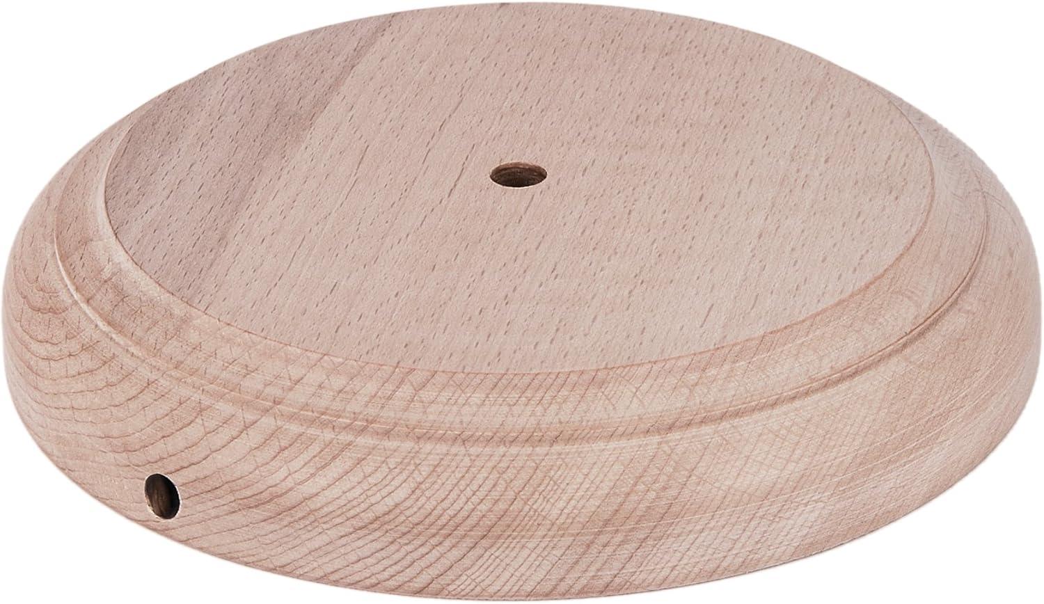 B&P Lamp® Modern Style Unfinished Wooden Lamp Base, 4 Inch Top by 5 1/2 Inch Bottom by 1 1/4 Inch Height