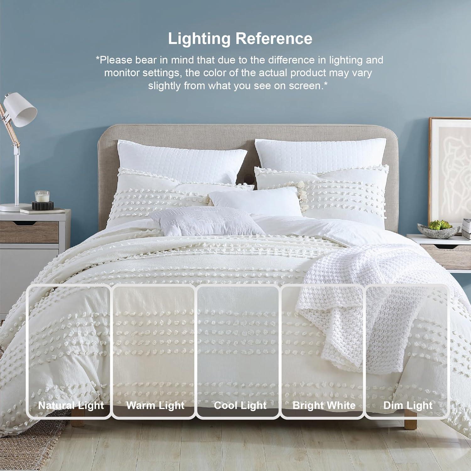 Rukai 100% Cotton Diamond Clip Jacquard 3D Fringe Texture 5-Piece Comforter Set