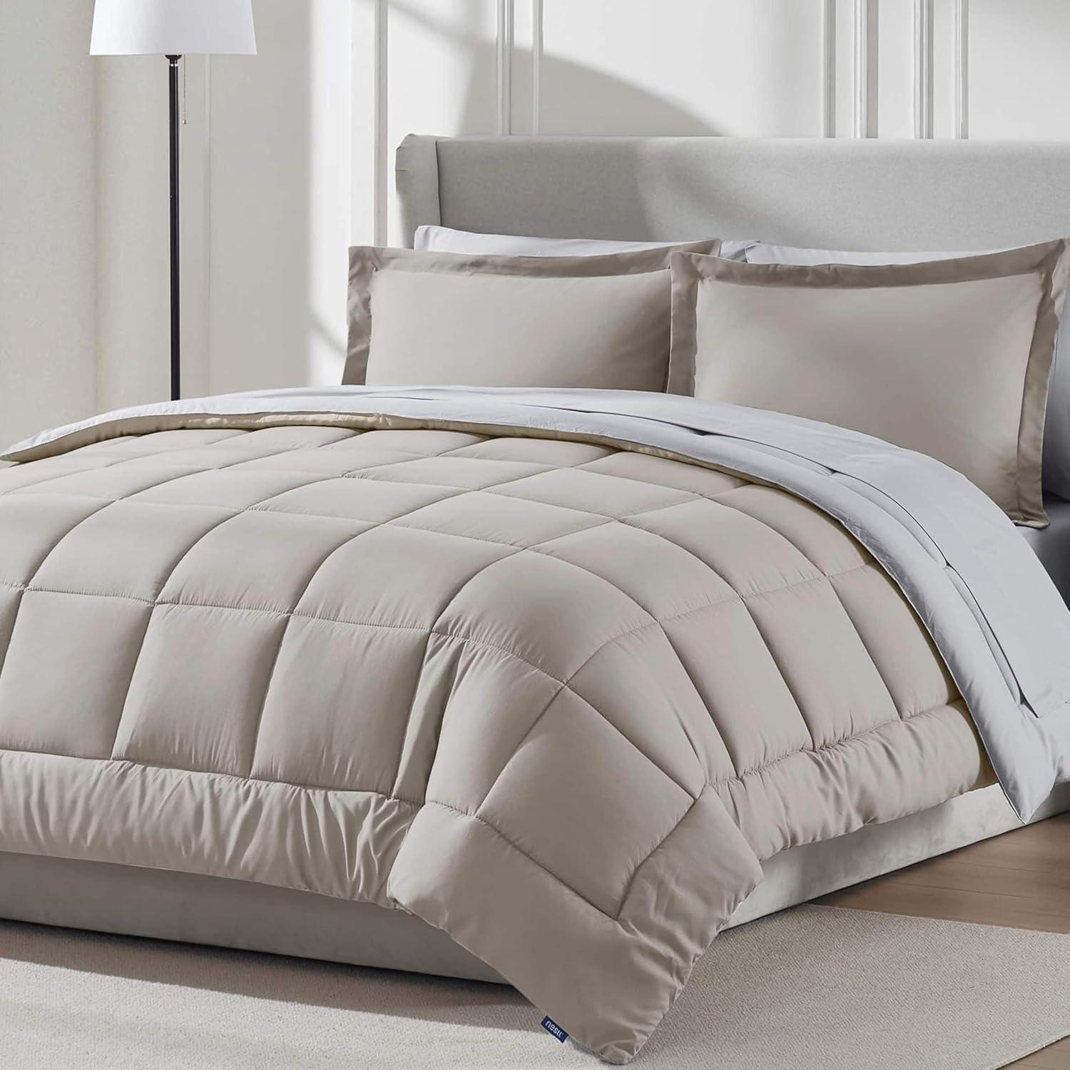 Bed-in-A-Bag Reversible Comforter Set with Bed Sheets