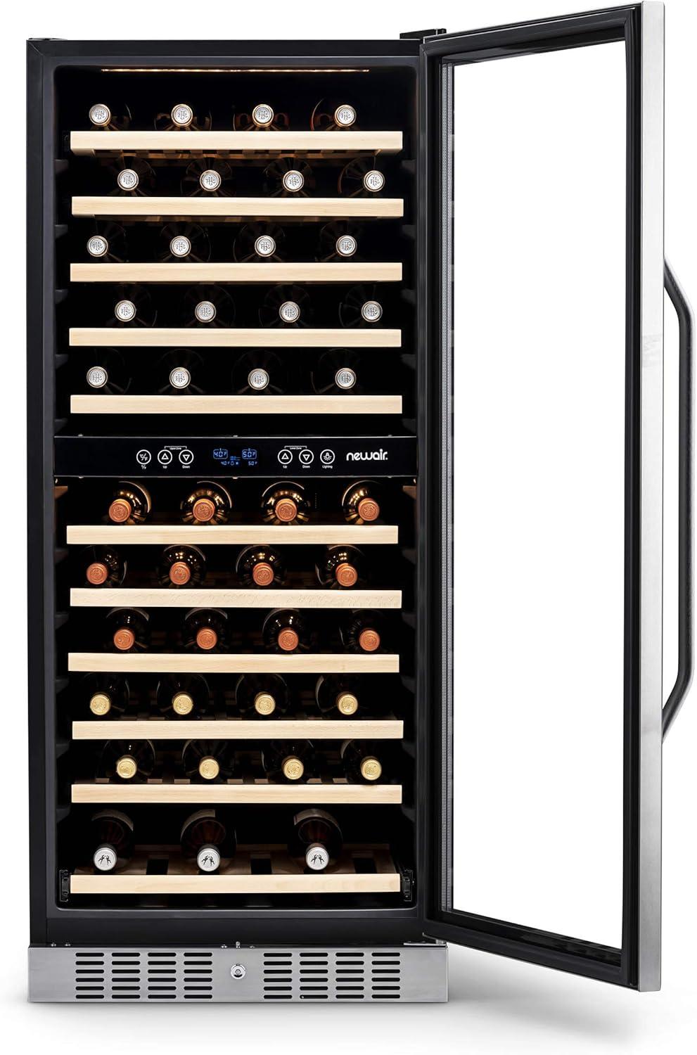 The Connoisseurs Reserve 24" 116 Bottle Wine Refrigerator Built-in or Freestanding Dual Zone in Stainless Steel