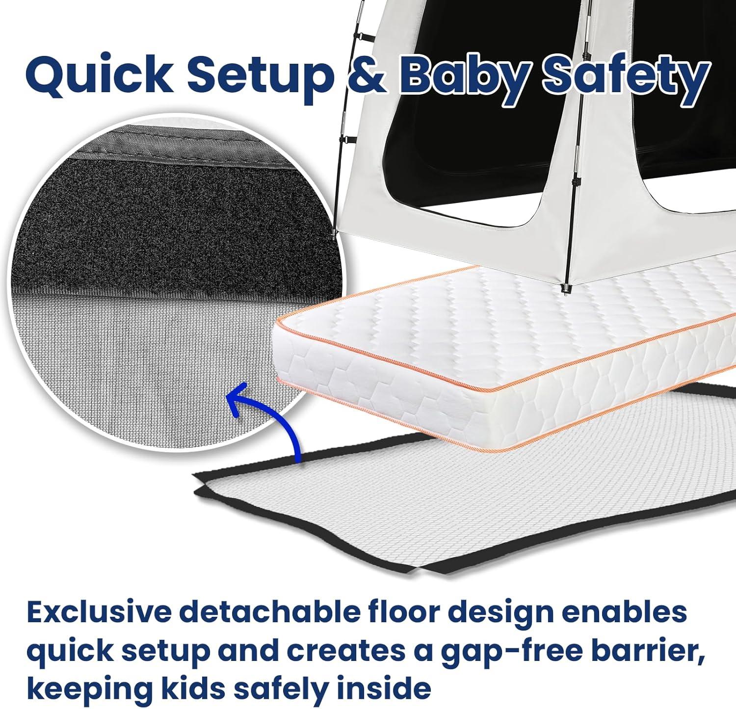 Blackout Twin Bed Tent with Aluminum Poles and Polyester Fabric