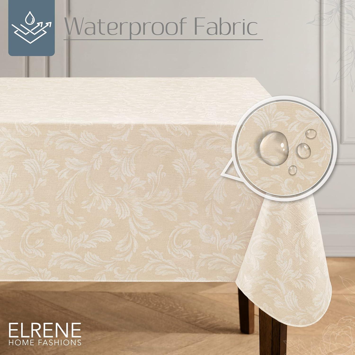 House of Hampton® Camile Floral Scroll Damask Pattern Vinyl Indoor/Outdoor Tablecloth