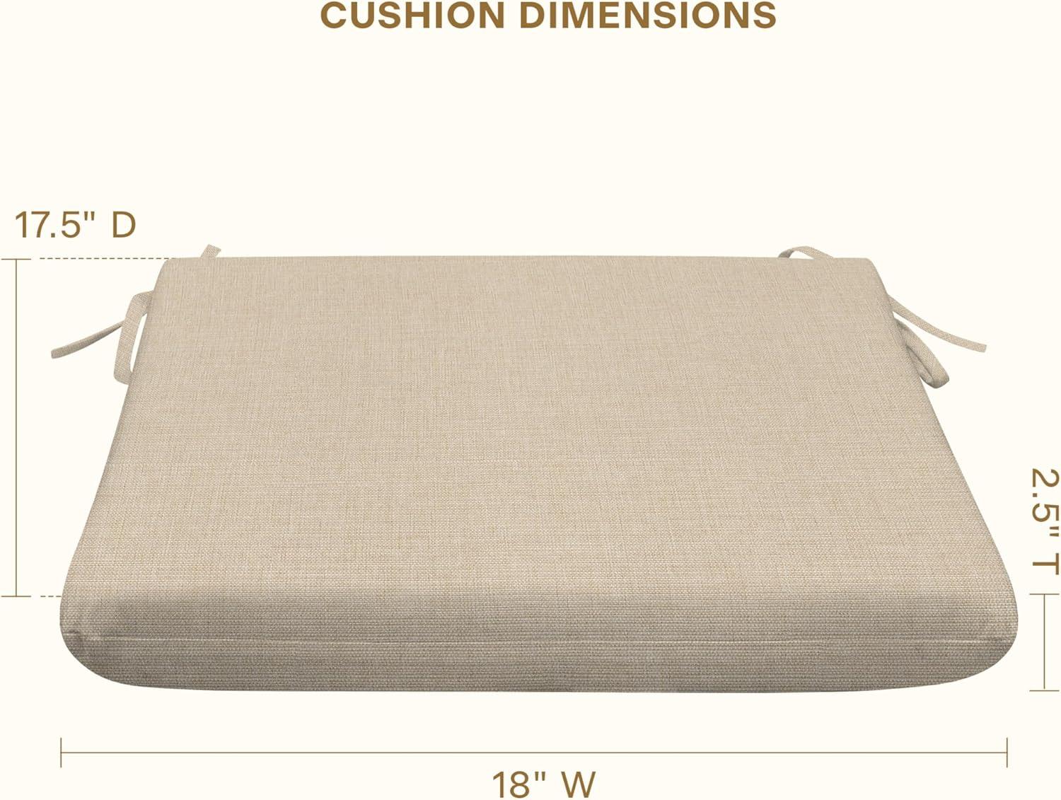 Honeycomb 18"W x 17.5"D Textured Solid Almond Outdoor Universal Seat Cushion