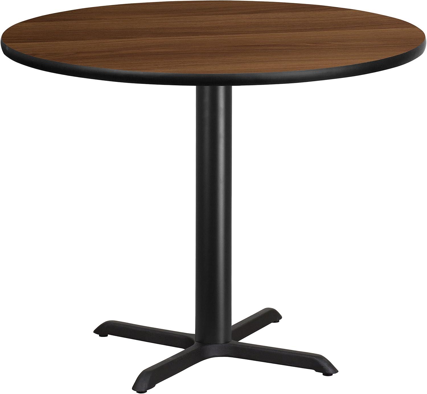 Carrus Round Laminate Dining Table Top with X-Shaped Base