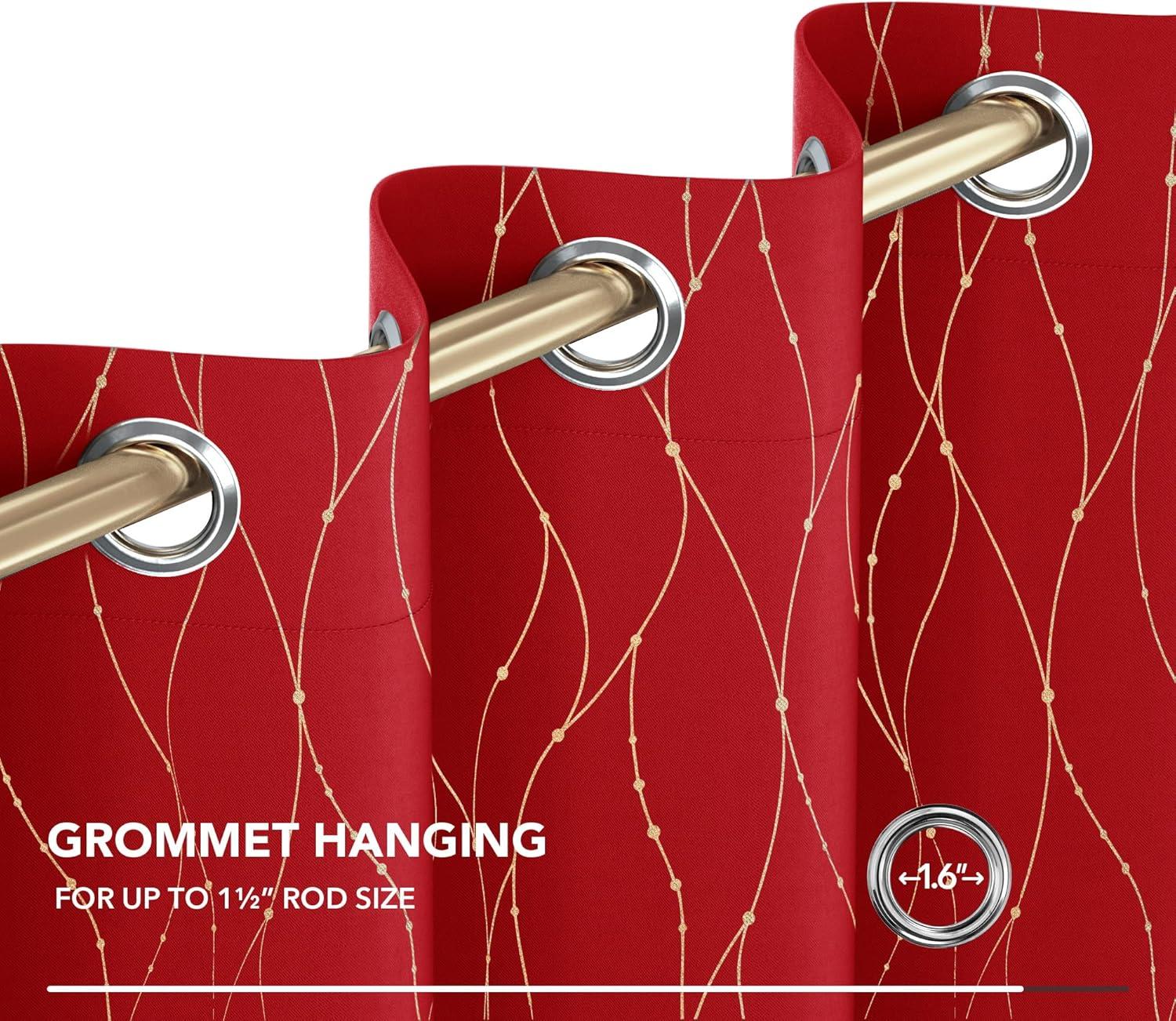 Deconovo Blackout Curtains - Thermal Insulated, Noise-Reducing Window Drapes for Bedroom, Living Room -2 Panels, Red, 42W x 54L