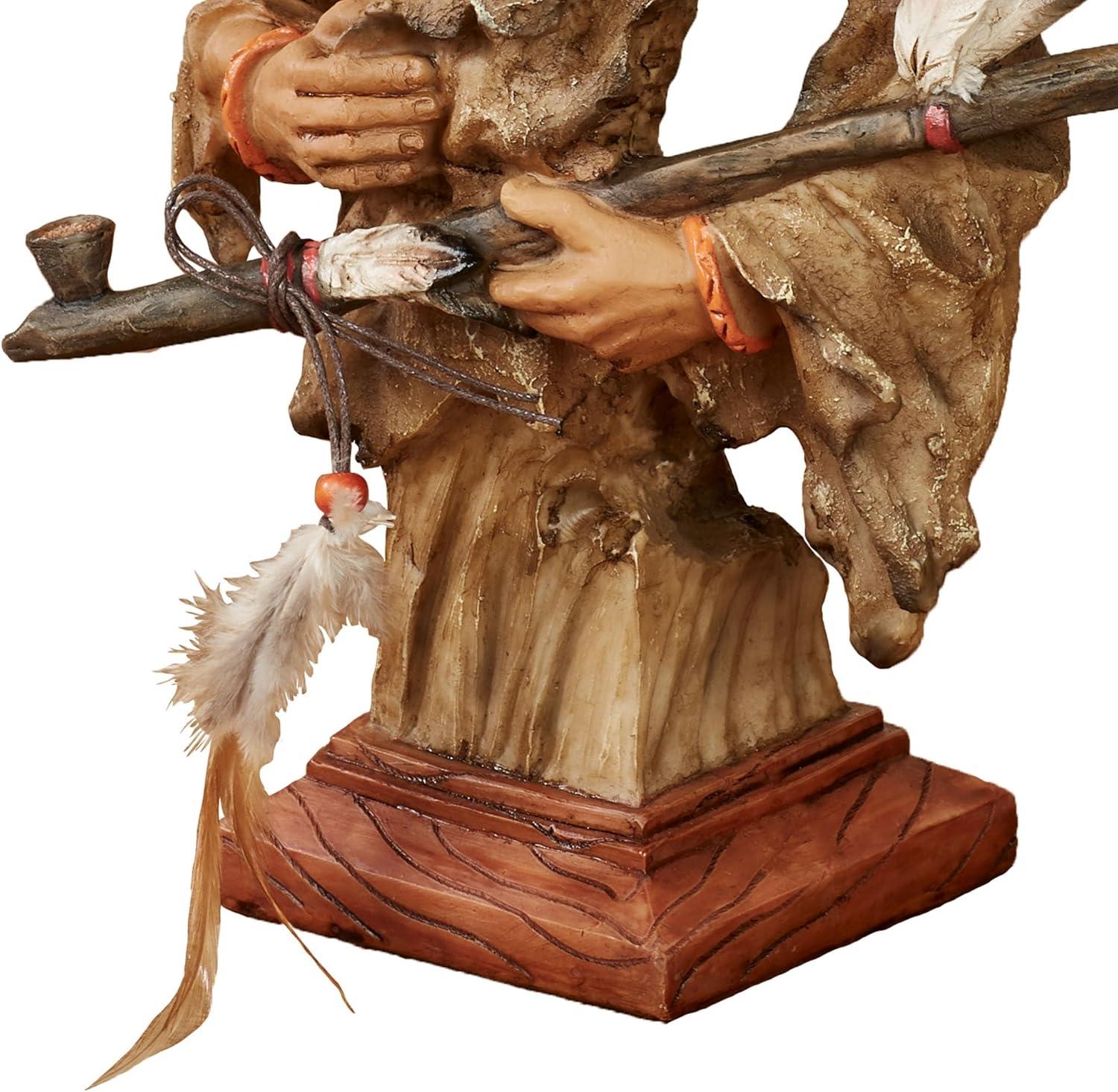 Textured Earth Tones Resin Warrior Table Sculpture
