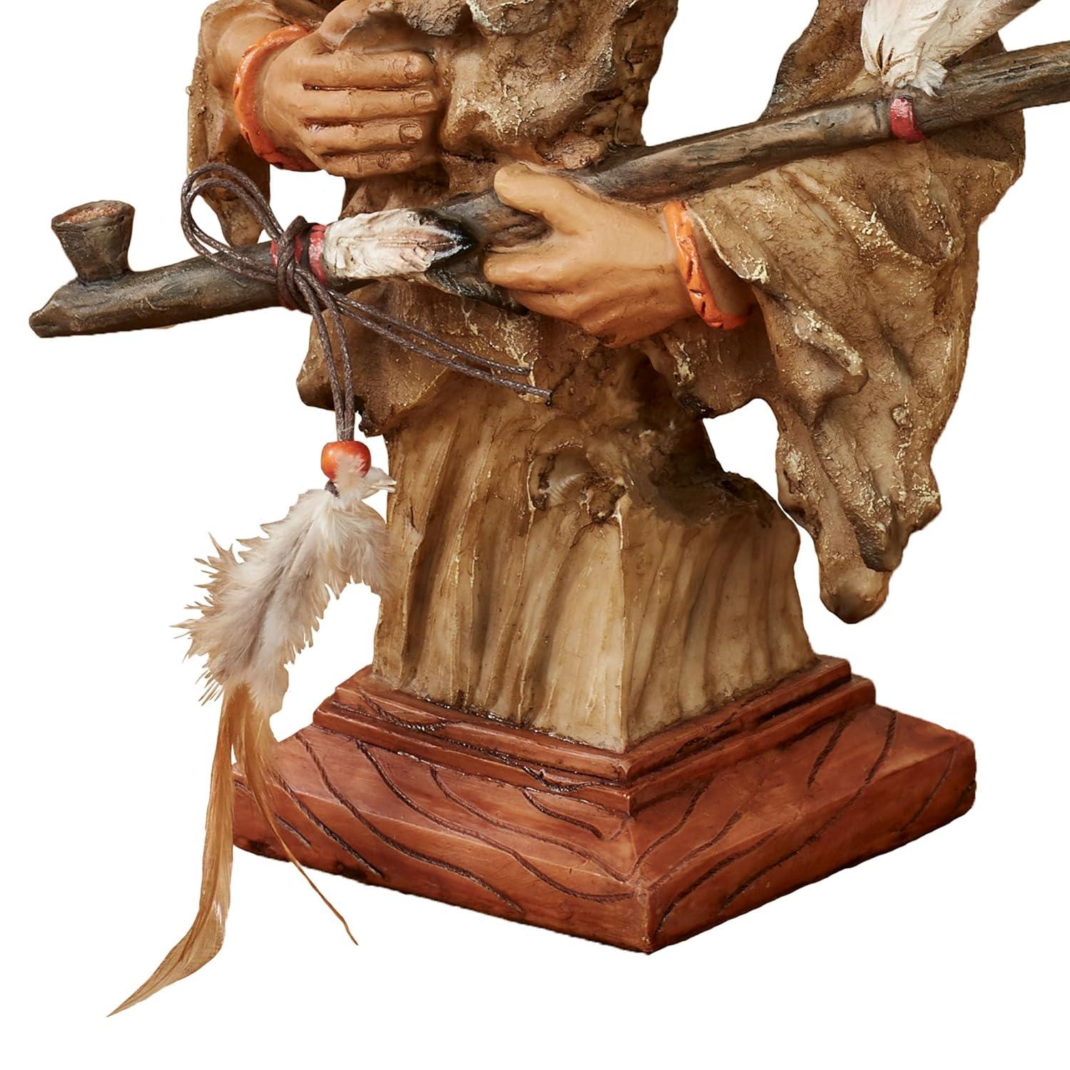 Textured Earth Tones Resin Warrior Table Sculpture