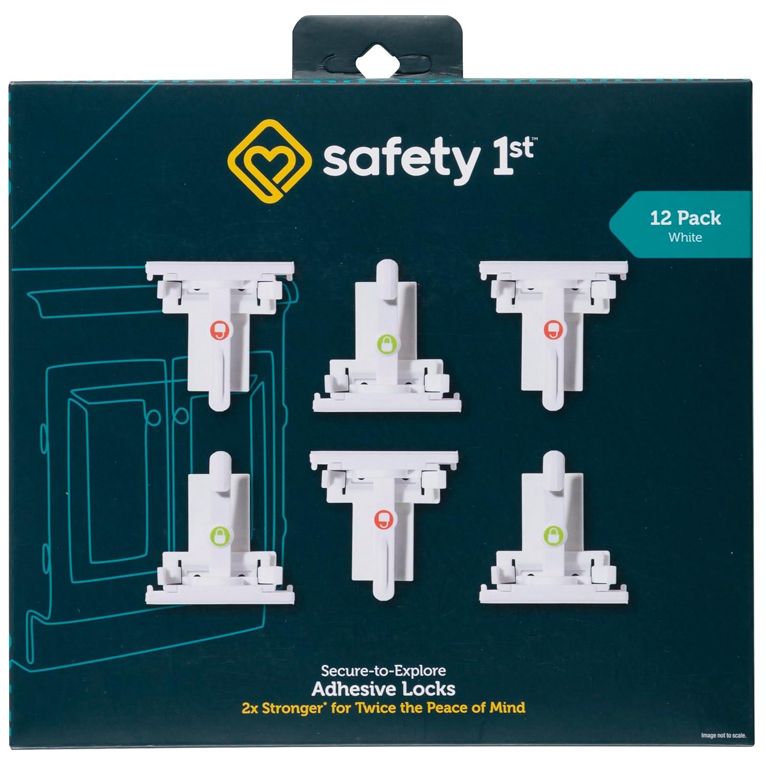 Safety 1st Secure-to-Explore Adhesive Locks - White - 12pk