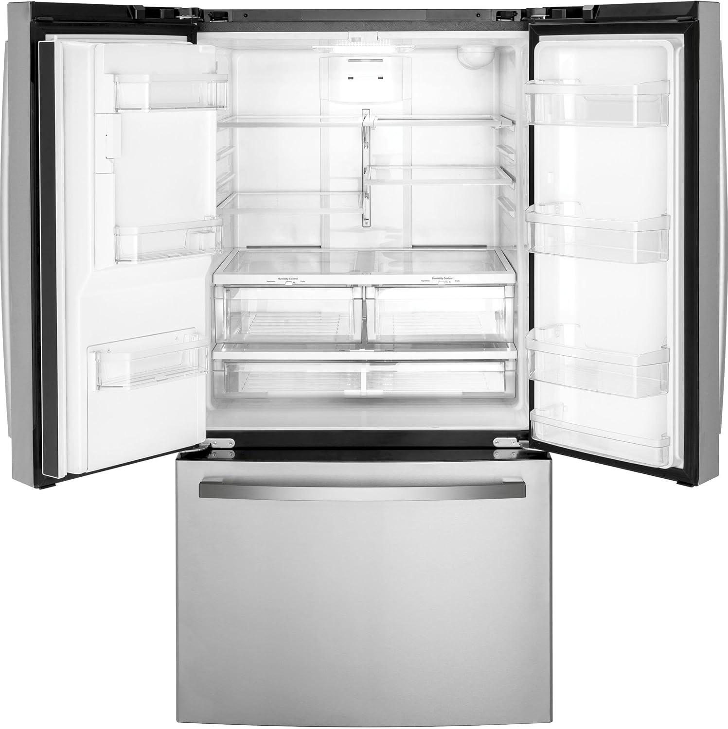 GE Appliances GFE26JYMFS GE Appliances 25.5 Cubic Feet Energy Star Smudge-Resistant French Door Refrigerator with Water and Ice Dispenser