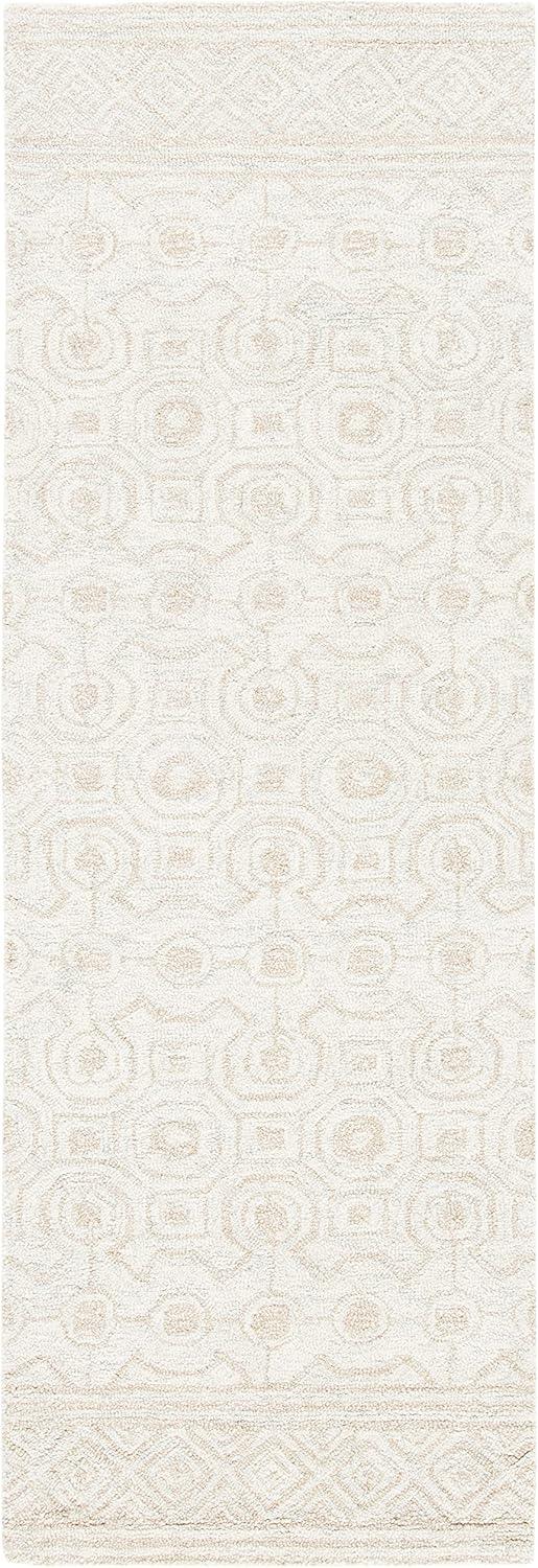 Micro-Loop MLP950 Hand Tufted Indoor Runner Rug - Ivory/Light Green - 2'3"x7' - Safavieh