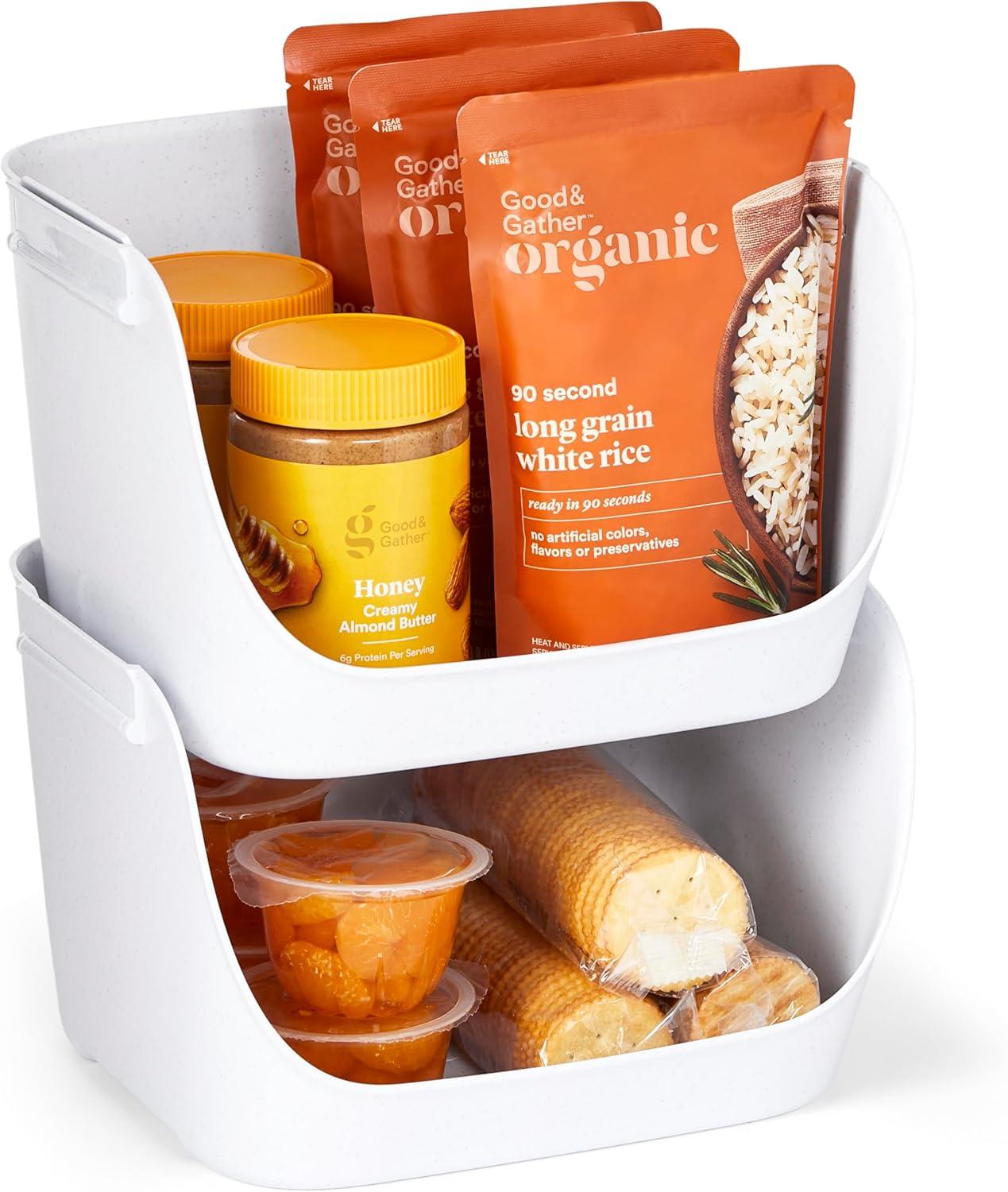 Set of 2 ShelfBin Stacking Pantry Bins (Set of 2)