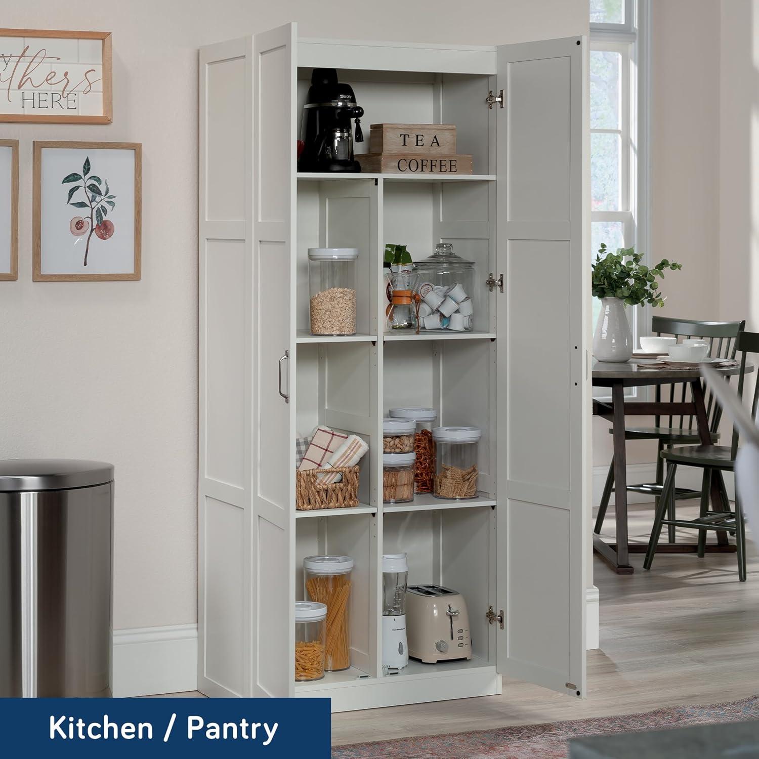 White Particle Board Bathroom Storage Cabinet with Adjustable Shelving