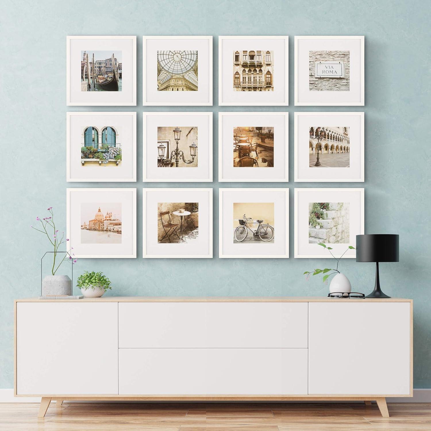 Gallery Perfect Gallery Perfect 12" x 12" Photo Gallery Wall Matted Picture Frame Set (Set of 12)