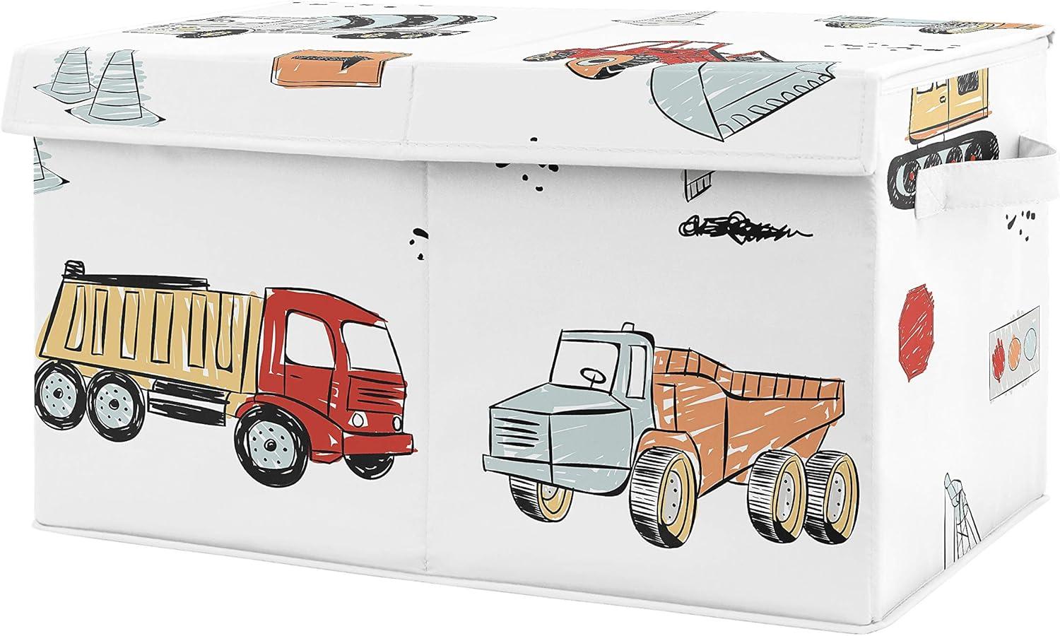 Construction Truck Kids' Fabric Storage Bin with Lid