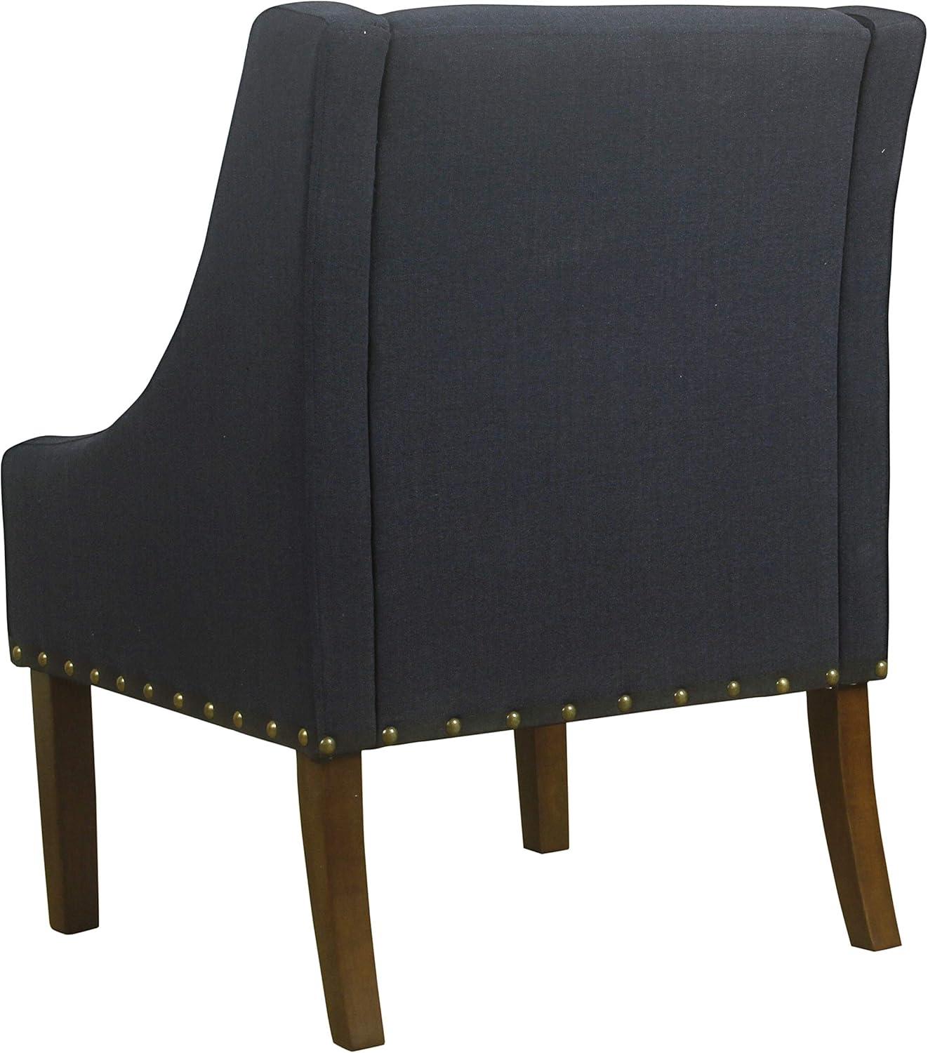 Modern Swoop Accent Chair with Nailhead Trim - Homepop