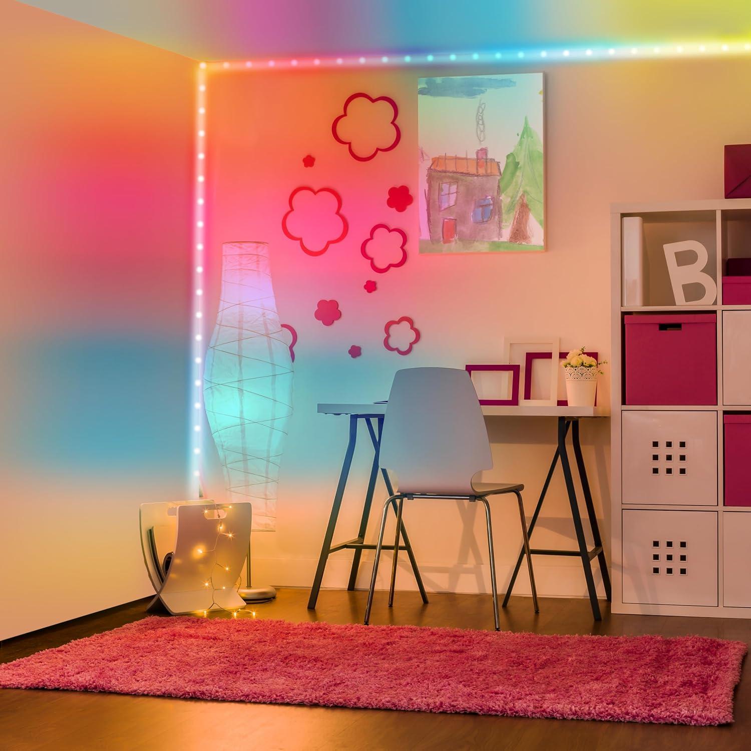 Xtreme Lit 50ft Bluetooth LED Light Strips, Flowing Color Effect, App Use, Indoor, Corded Electric