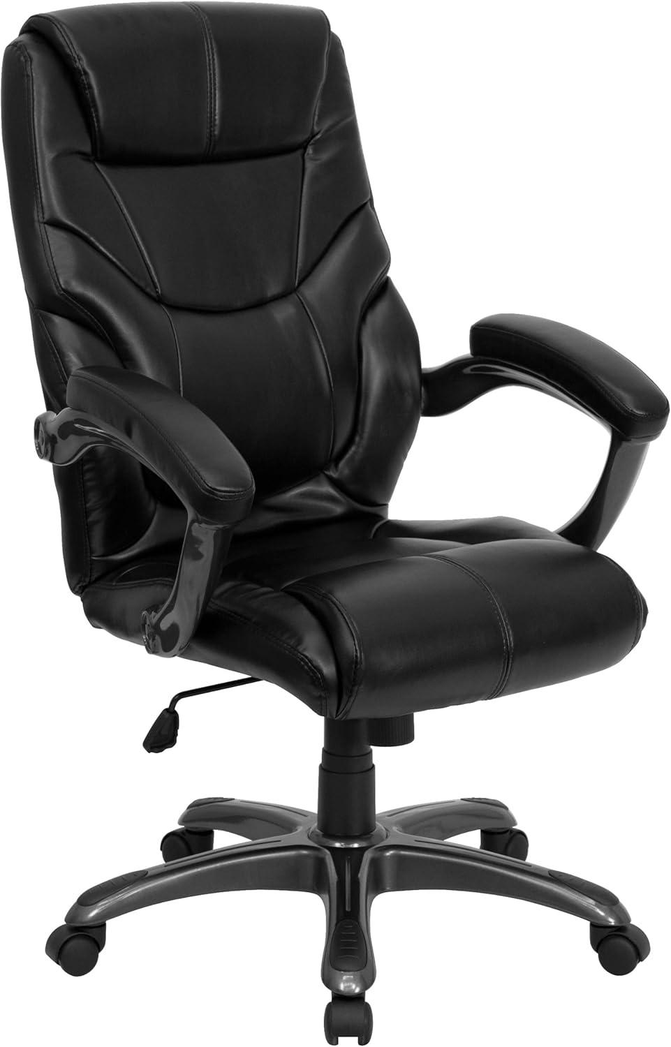 Flash Furniture Greer High Back Black LeatherSoft Executive Swivel Ergonomic Office Chair with Arms