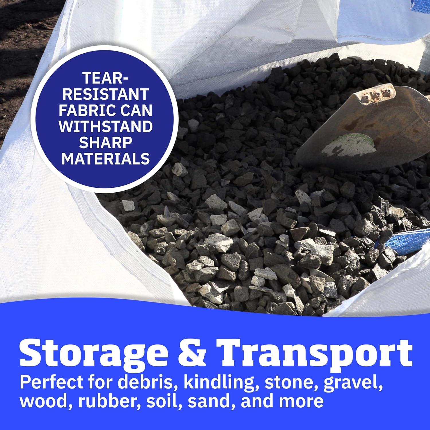 DURASACK® Builder's Bulk Bag, Heavy Duty, 35"L x 35"W x 40"H, 200 Gallon, 3-Pack